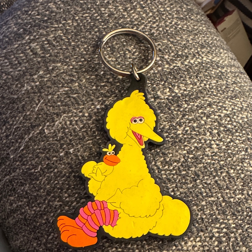 Sesame Street Big Bird Keychain with yellow and orange Accents
